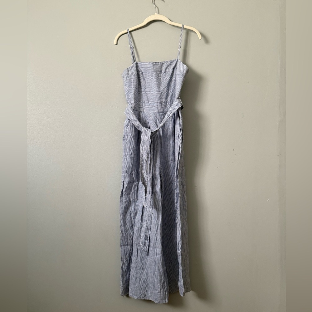 J.Crew Striped Linen Culotte Jumpsuit